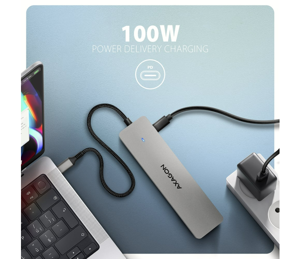Axagon HMC-7HX2 USB-C 5Gbps DUAL 4K DISPLAY 7in1 hub - 1353488 - zdjęcie 6